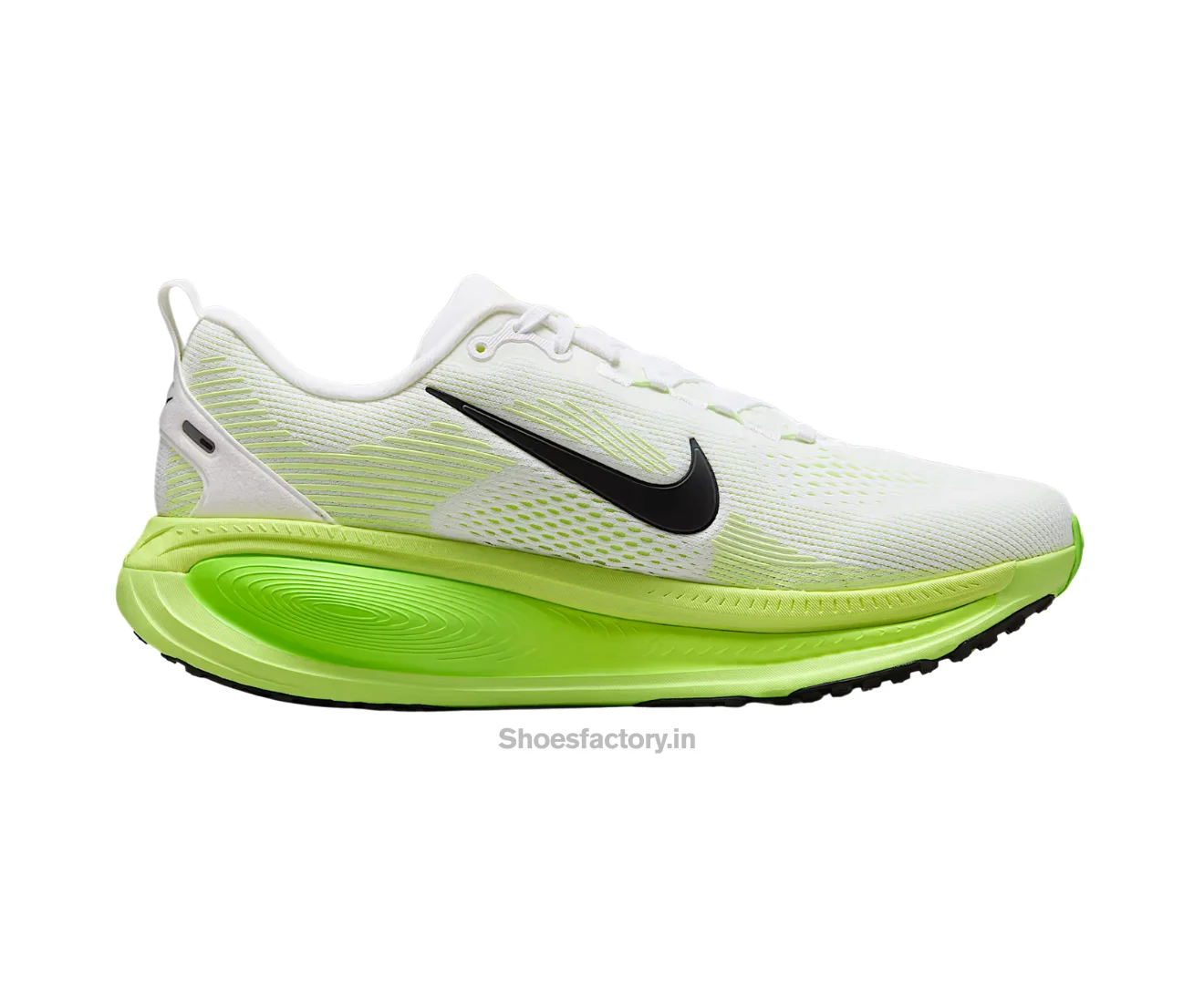 Vomero 18 White Electric Green VoltBlack — First Copy
