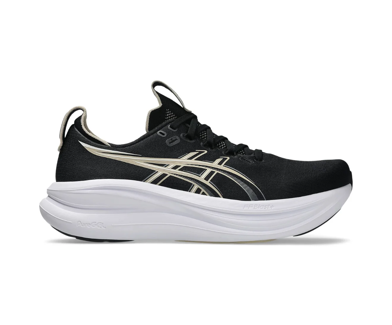 Asics Gel Nimbus 28 Black Feather Grey — First Copy